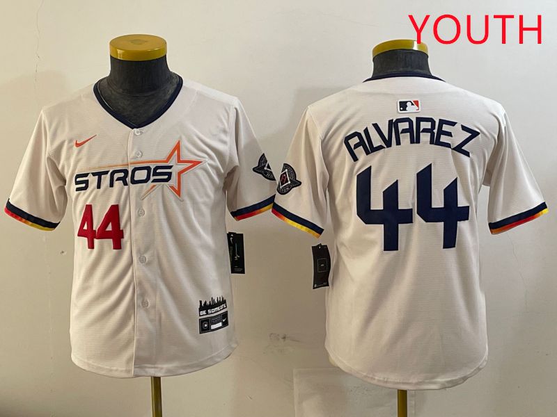 Youth Houston Astros #44 Alvarez Cream Three generations Joint Name 2025 Nike MLB Jersey style 4111->philadelphia phillies->MLB Jersey